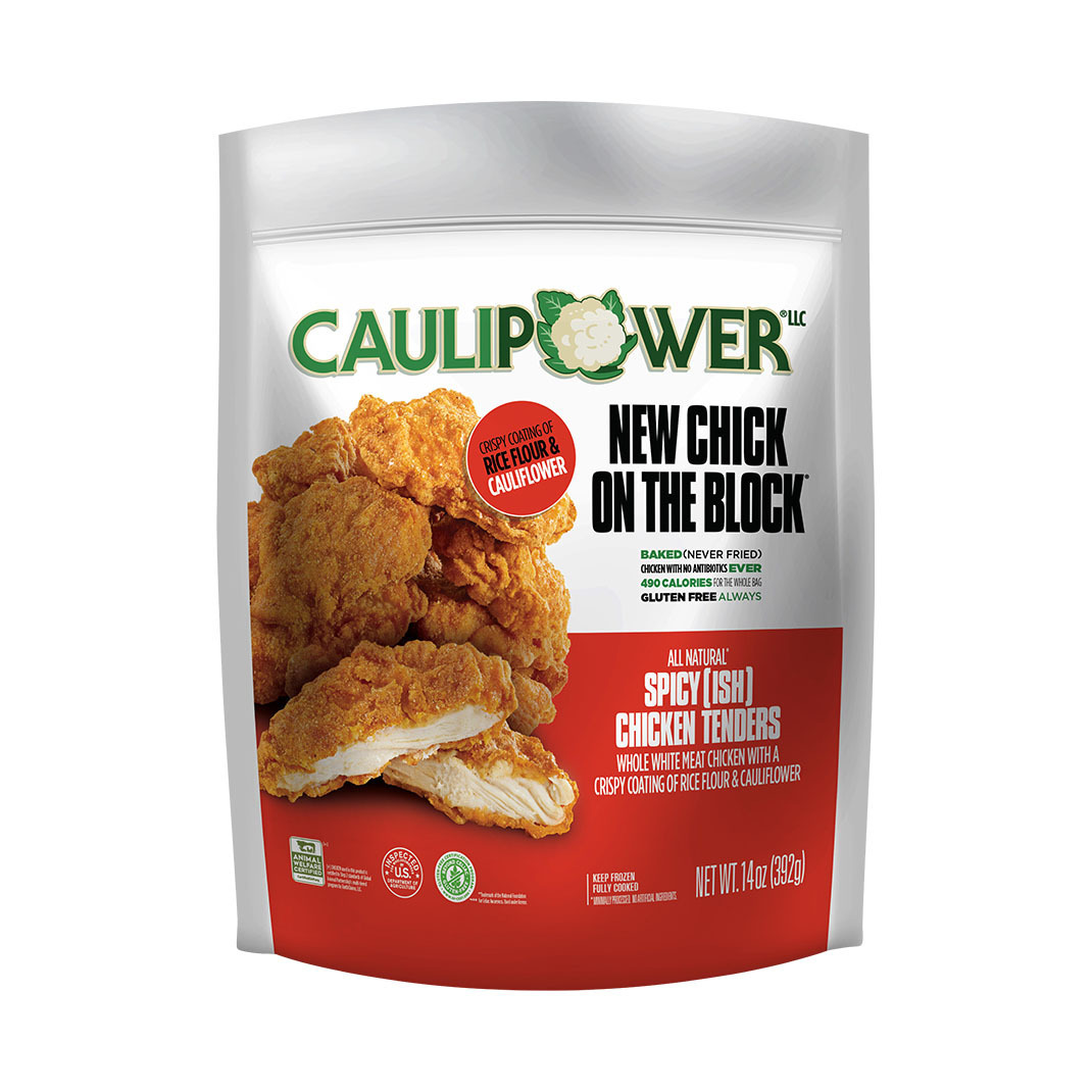 Spicy(ish) chicken tenders packaging - CAULIPOWER