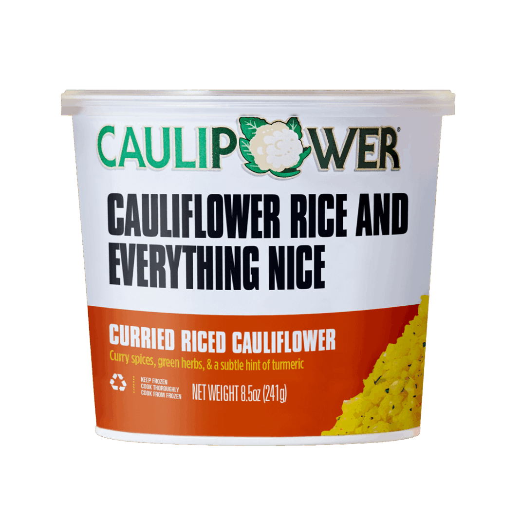 Curried Riced Cauliflower Cup Packaging from CAULIPOWER