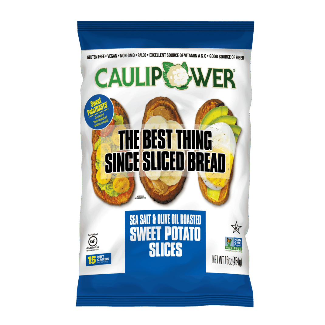 Sea Salt Sweet PotaTOAST Packaging from CAULIPOWER