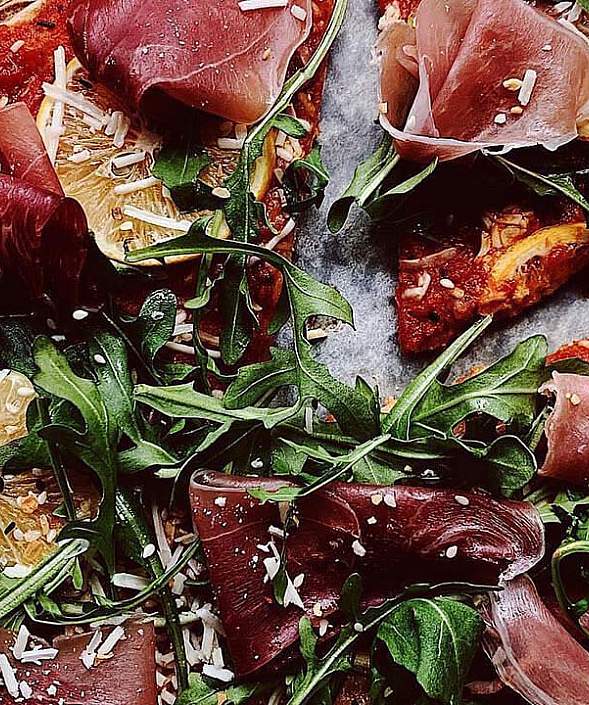 Prosciutto, Arugula & Lemon Pizza