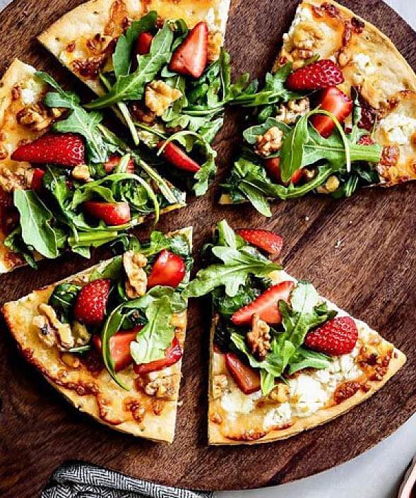 Strawberry Walnut Cauliflower Crust Pizza