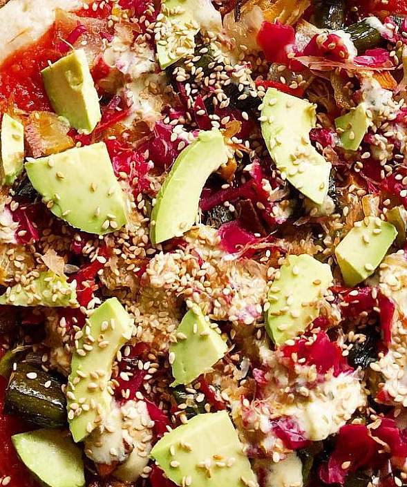 Sesame Avocado Pizza
