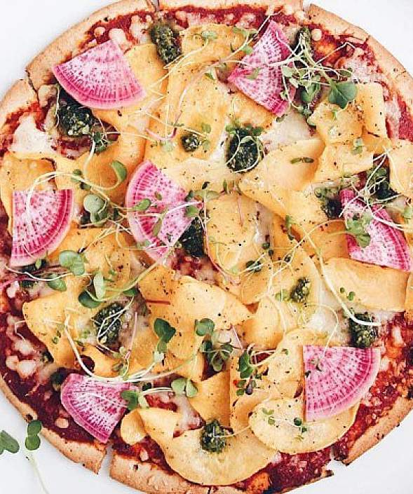 Butternut Squash and Radish Pizza