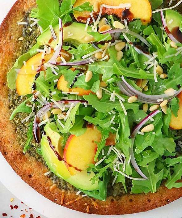 Pesto Peach Pizza