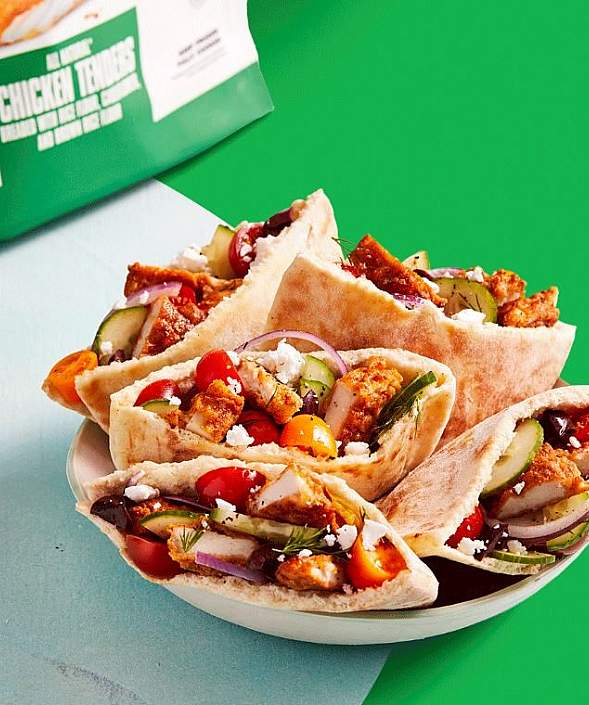 Greek Salad Pita Pockets with CAULIPOWER Chicken Tenders