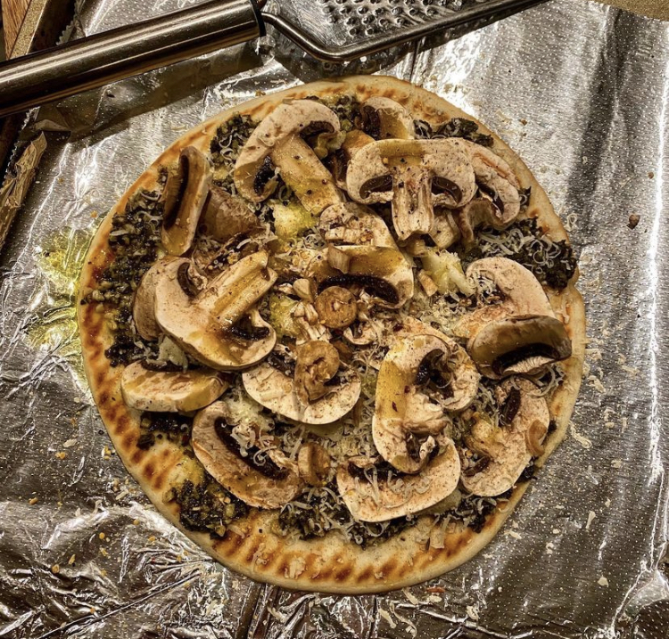 Balsamic Glazed Mushroom Pesto Pizza