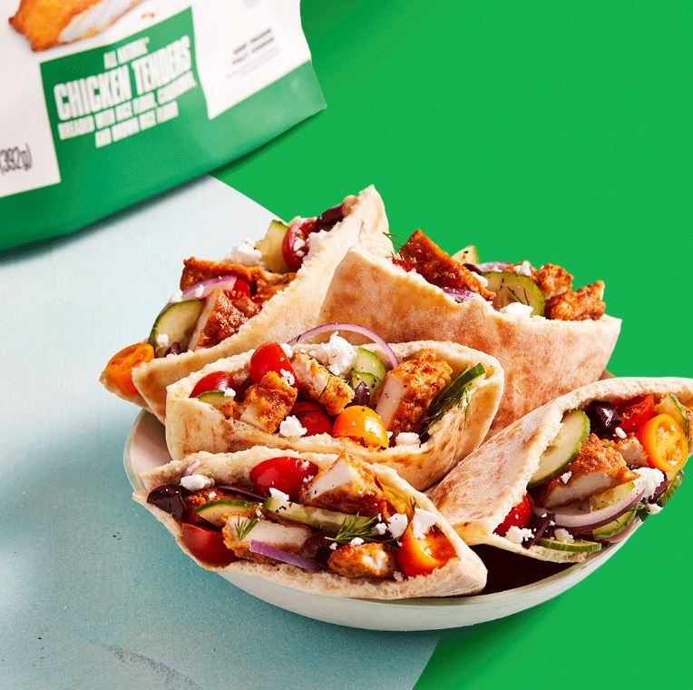 Greek Salad Pita Pockets with Chicken Recipe | CAULIPOWER