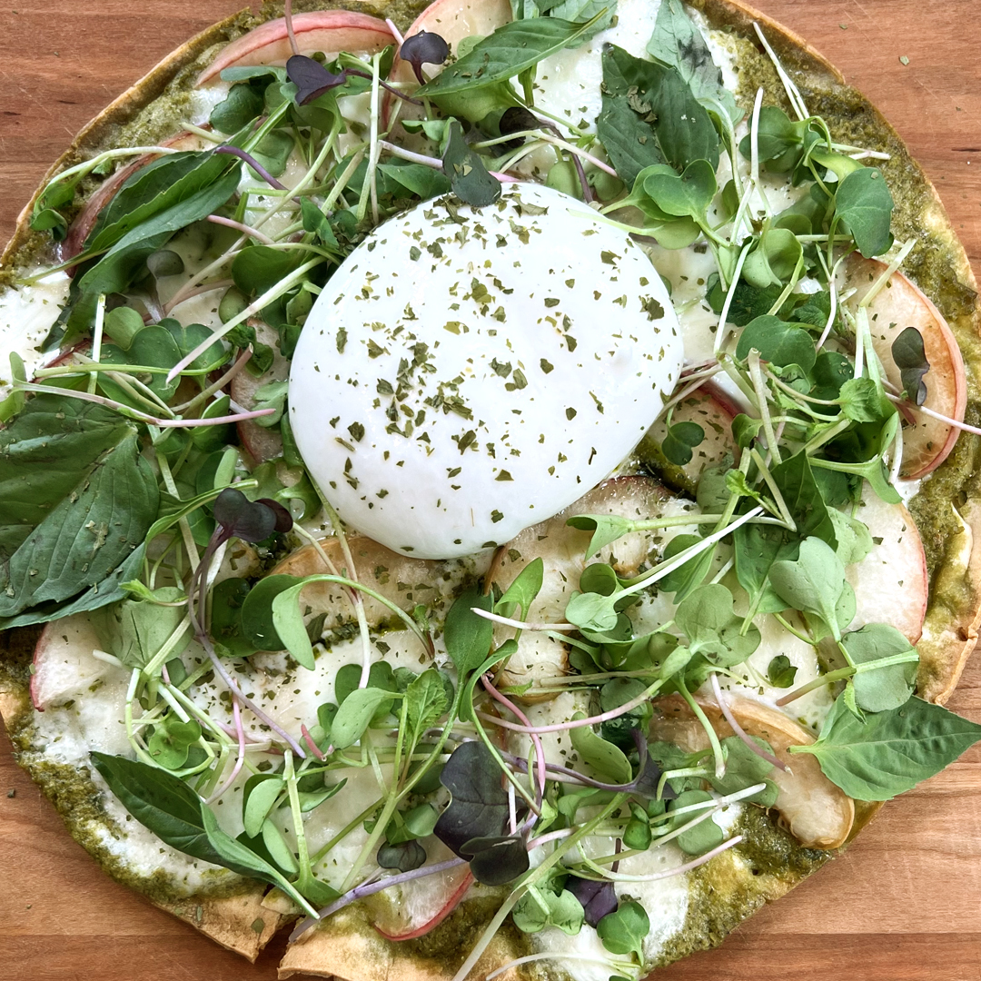 PEACHy Pesto Pizza