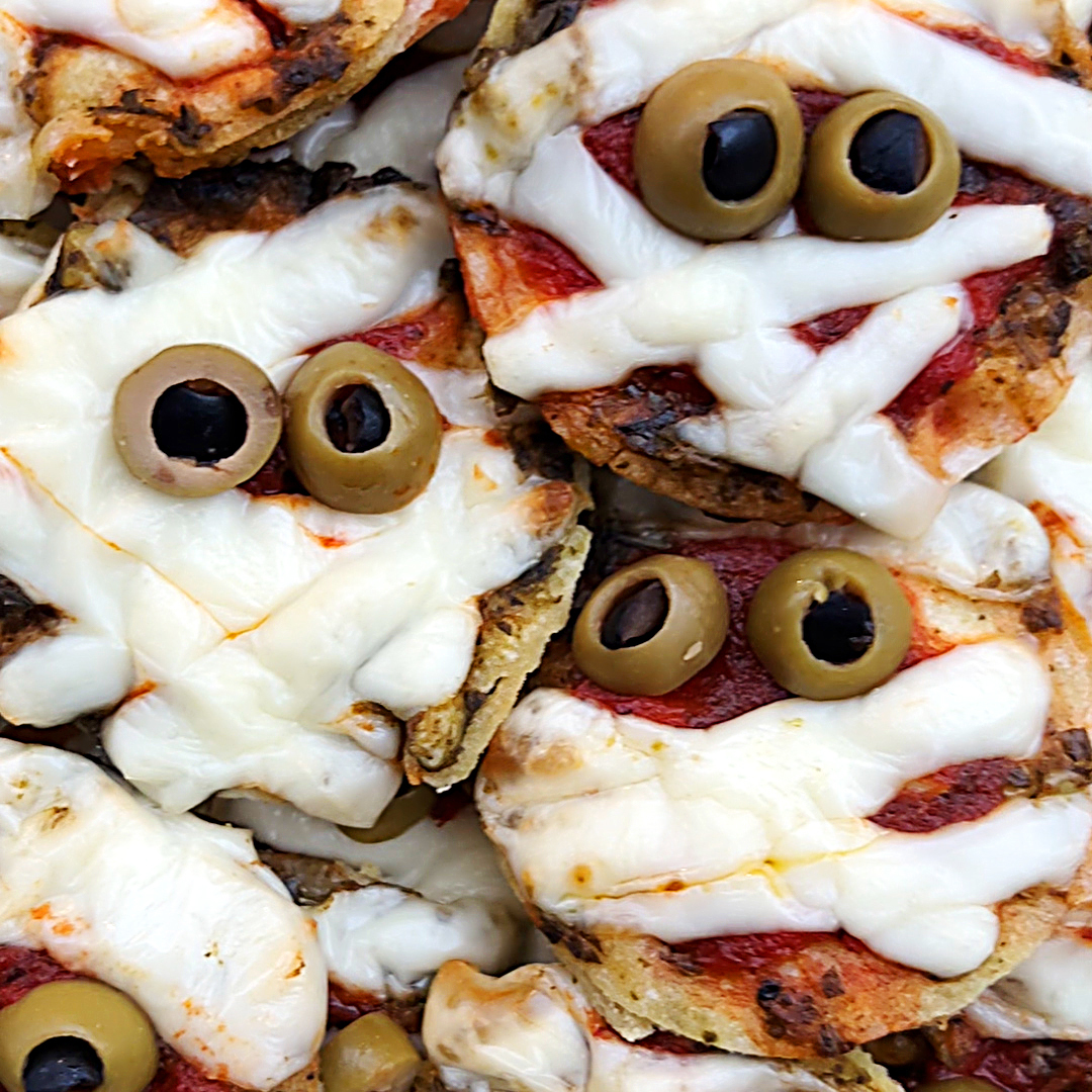 Spooky Mini Mummy Pizzas