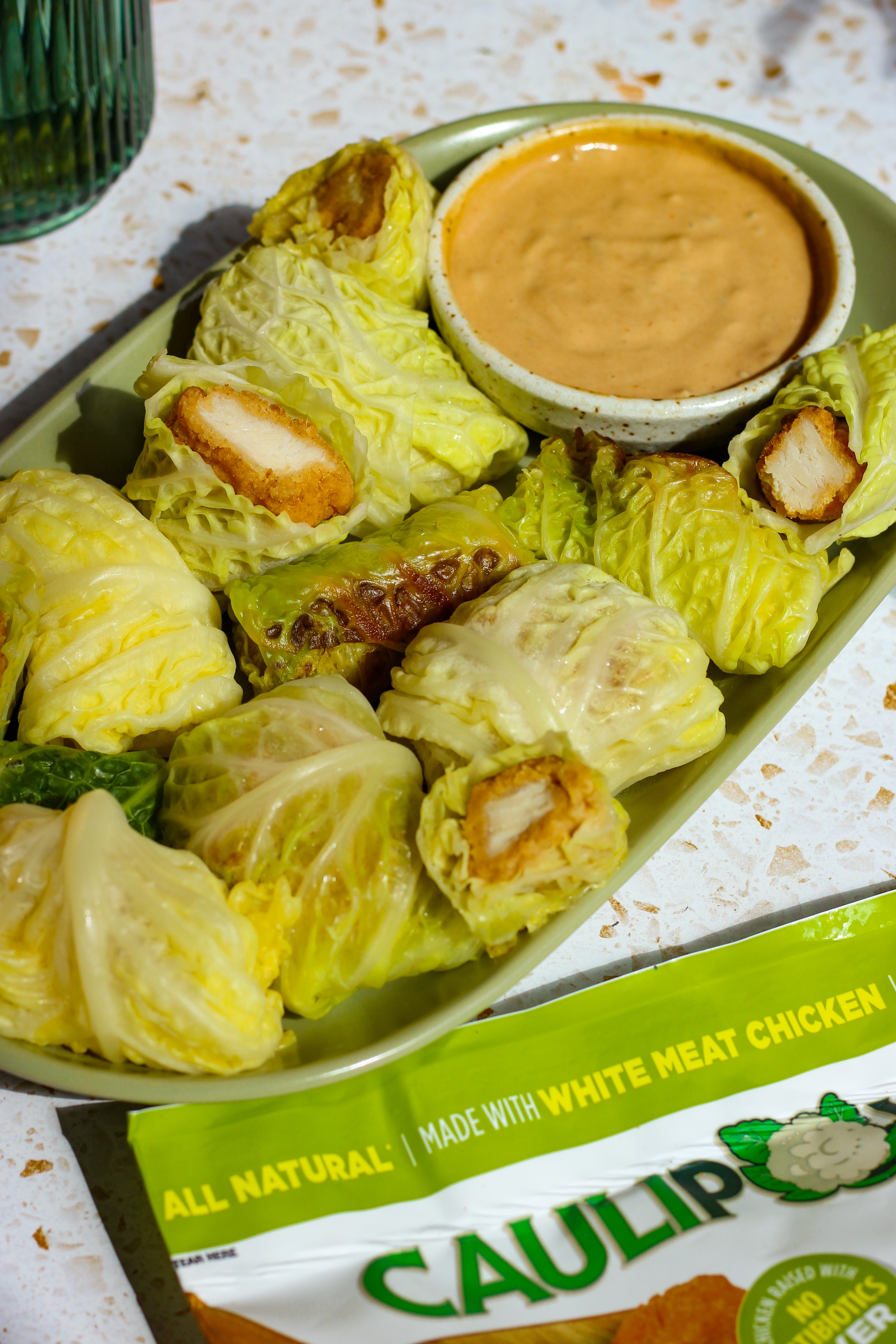Cabbage Wrapped Dill Chicken Bites