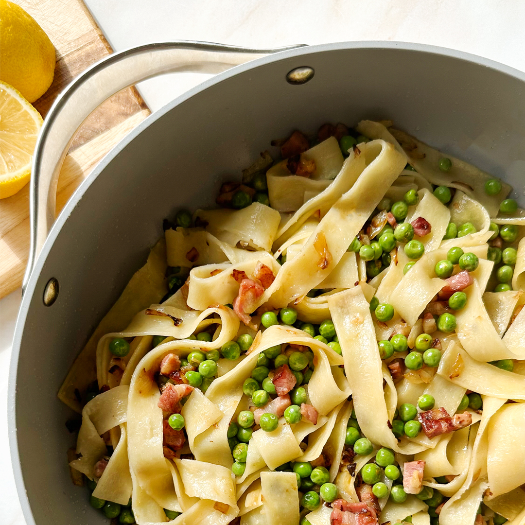 Lemon Pea Pancetta Pasta