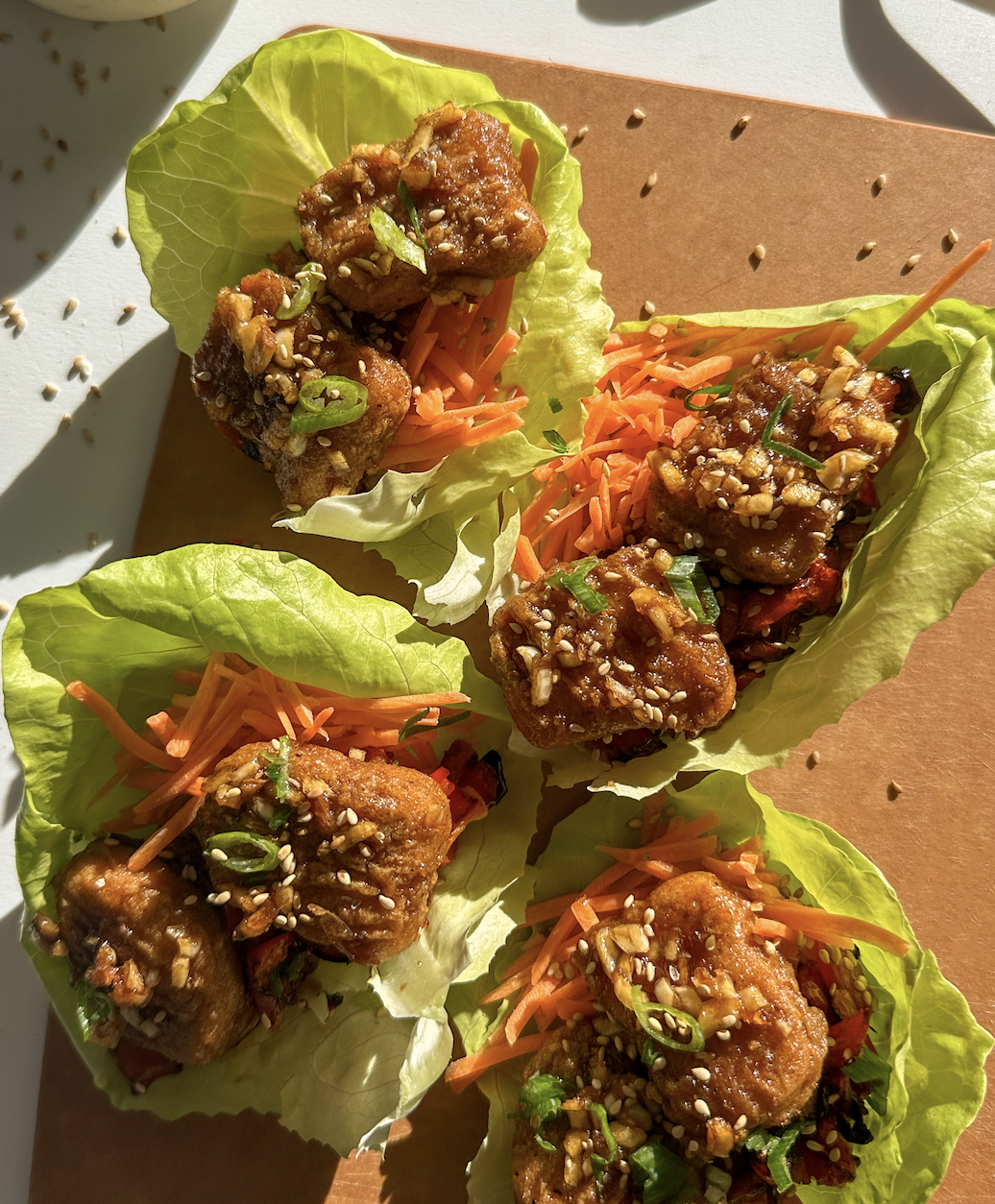 Chicken Nugget Lettuce Wraps