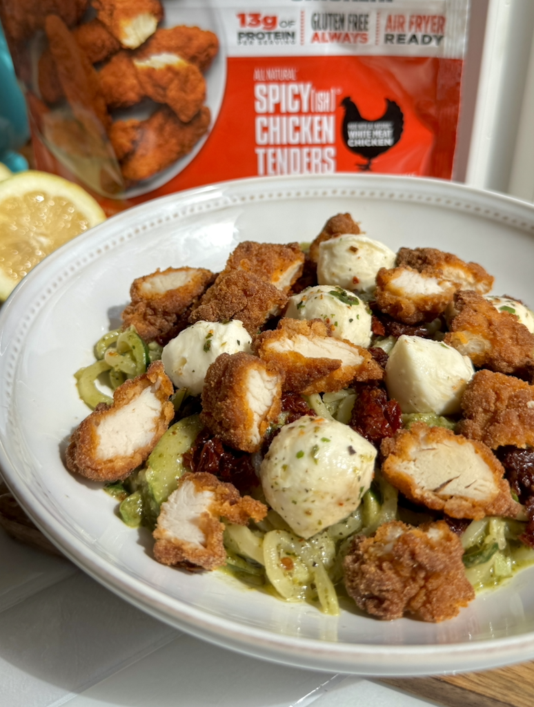 Pesto Zoodles with Chicken Tenders