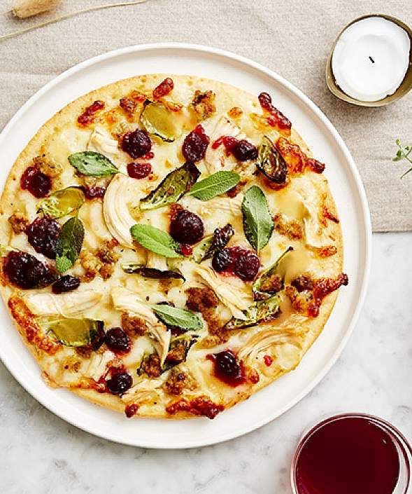 Ultimate Thanksgiving Leftovers Pizza