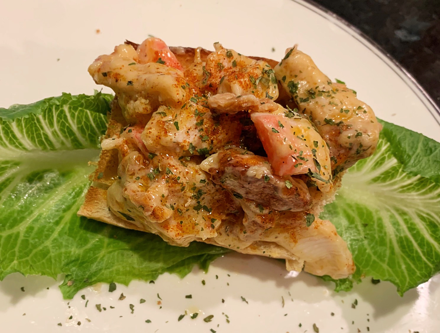 Laura’s OpenFaced Crab Sandwich
