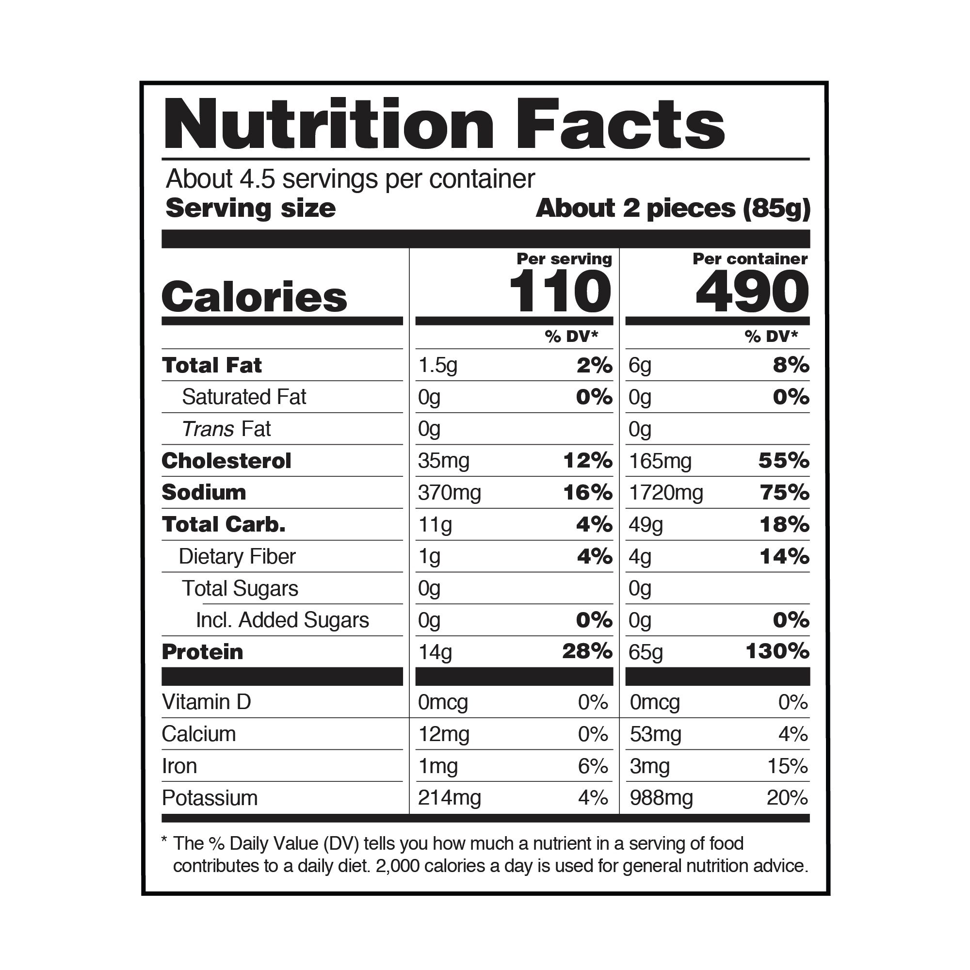 35 Chicken Nutrition Label - Labels 2021